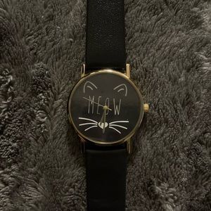 Black kitty watch “Meow”